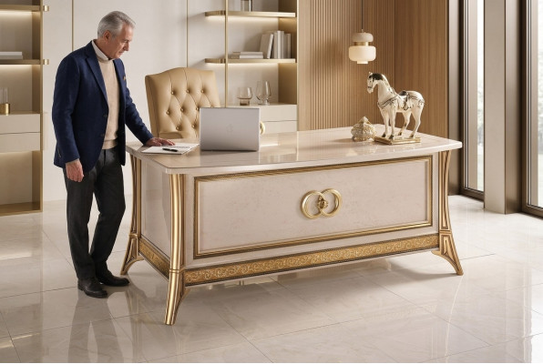 Scrittoio di lusso Scrivania Ufficio Stile antico Rococò Barocco Scrivanie Nuove