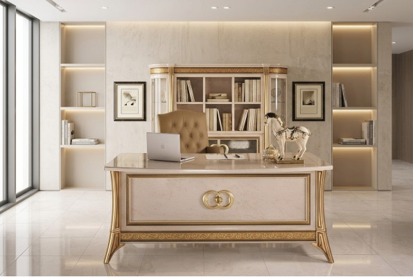 Scrittoio di lusso Scrivania Ufficio Stile antico Rococò Barocco Scrivanie Nuove