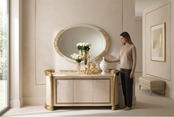 Specchio grande, specchio da parete xxl, design regale rococò barocco, specchio appeso.