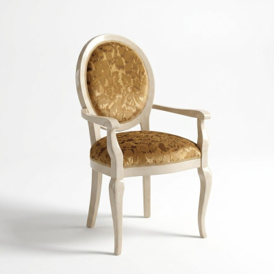 Sedia Design Soggiorno Sala da pranzo Legno Sedie Imbottite Braccioli arredoclassic