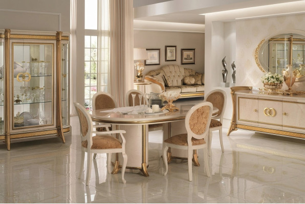 Set da sala da pranzo italiano arredoclassic con 7 pezzi: sedia, tavolo da pranzo.