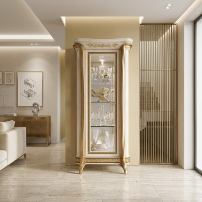 Vetrina vetrina di lusso in vetro armadio stile classico mobile scaffale ITALIA NUOVO