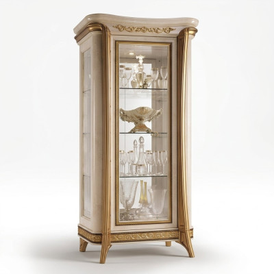 Vetrina vetrina di lusso in vetro armadio stile classico mobile scaffale ITALIA NUOVO