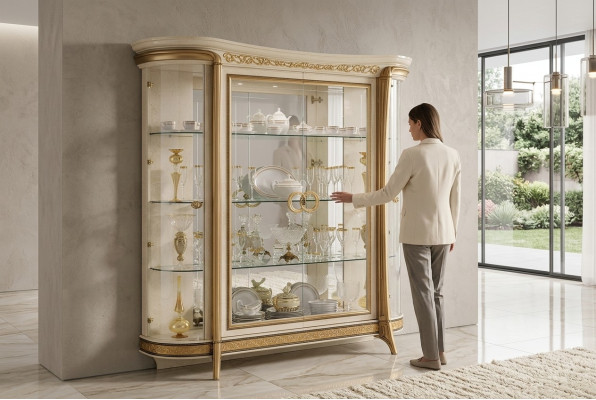 Vetrina Armadio Vetrine classiche Armadi soggiorno Credenza arredoclassico
