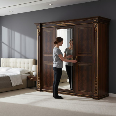 Camera da letto armadio a tre ante in legno armadio a parete armadio arredoclassico nuovo