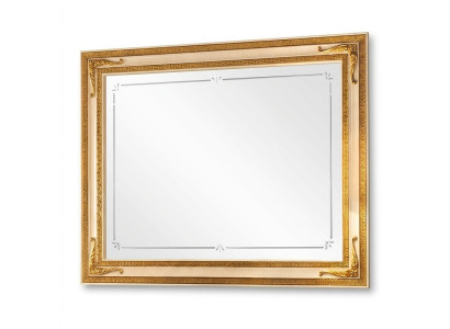 Specchio da parete classico con cornice in legno, mobile specchio dorato 170x110 cornice in legno da parete.