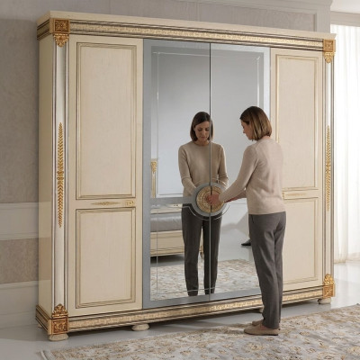 Armadio per abiti di lusso Armadi a specchio Mobili dai designer Abitazioni in legno nuove