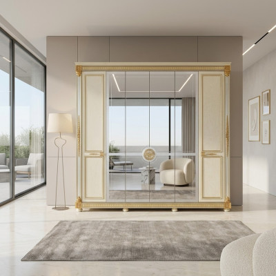 Mobili classici Armadio Armadio Armadio Guardaroba 6 ante Legno Nuovo