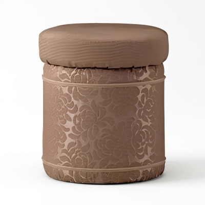 Poggiapiedi Puff Poggiapiedi Mobili Casa Panche Sedute Tessuto Marrone Design