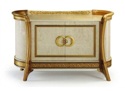 Comò design in legno, armadio comò di lusso, credenza, beige.