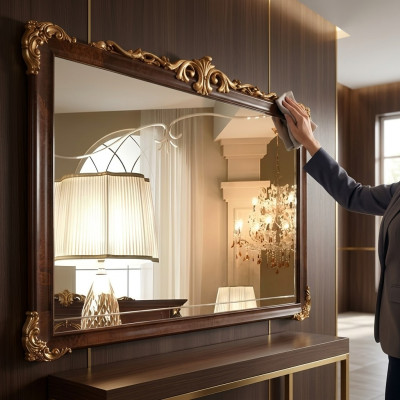 Specchio da parete cornice in legno design barocco rococò soggiorno mobili nuovo.