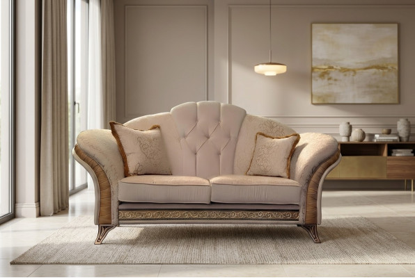 Divano 2 posti design divano imbottito classico in tessuto arredoclassic due posti.