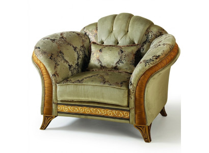 Sedia classica da salotto di lusso monoposto in stile lounge in stoffa Relax Club.