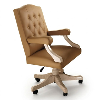 Poltrona da ufficio di lusso imbottito da design, girevole per l'ufficio del capo.