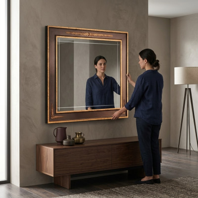 Specchio da parete classico di design, modello rettangolare arredoclassic.