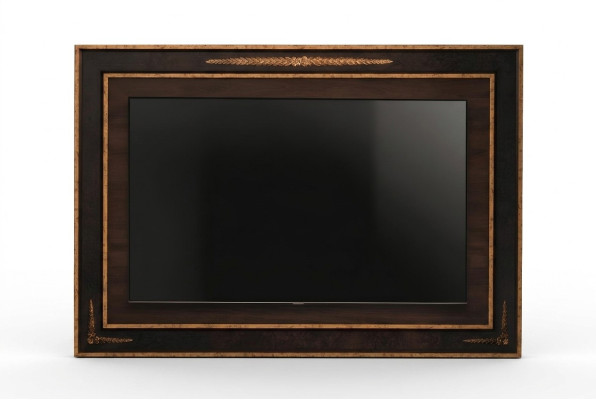 pannello parete tv in legno barocco di lusso rivestito, arredamento da parete tv per soggiorno.