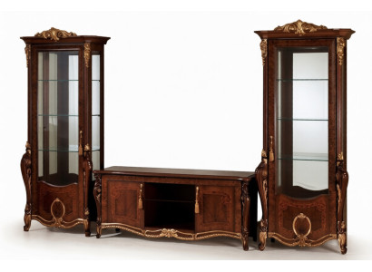 Set di mobili per soggiorno Designer Soggiorno Credenza 2x Vetrina Parete attrezzata 3 pezzi Nuovo