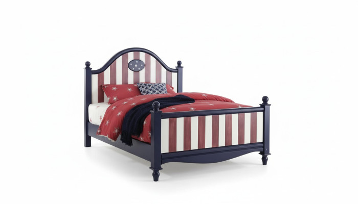 America Letto Camera dei bambini Letti Camera da letto Legno Legno massiccio Mobili Blu Design