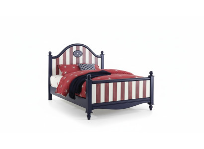 America Letto Camera dei bambini Letti Camera da letto Legno Legno massiccio Mobili Blu Design