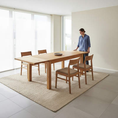 Tavolo da pranzo in legno, tavoli da soggiorno e da pranzo in legno massello 180x90 cm.