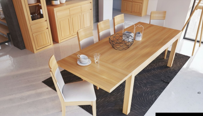 Gruppo sala da pranzo completo Set di mobili 7 pezzi Tavolo Tavoli in legno massiccio Nuovi
