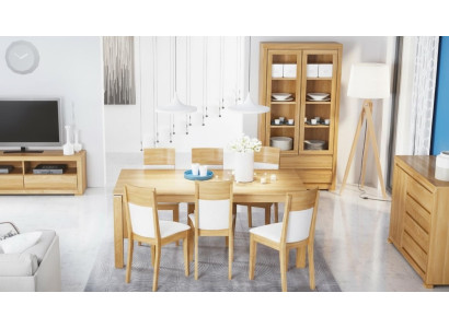 Tavolo da pranzo in legno Sedie 6x Sedia con braccioli Gruppo di sedie da pranzo Nuovo set da tavolo