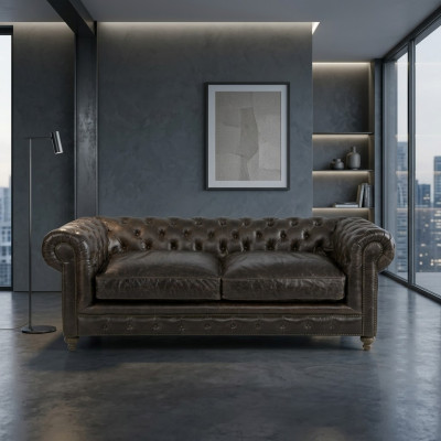 Brown Chesterfield divano 3 posti design soggiorno divano 3 posti
