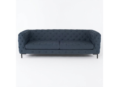 Grigio moderno divano Chesterfield a 3 posti elegante per il soggiorno.