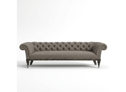 Divano Chesterfield in tessuto o pelle, divano imbottito a 4 posti.