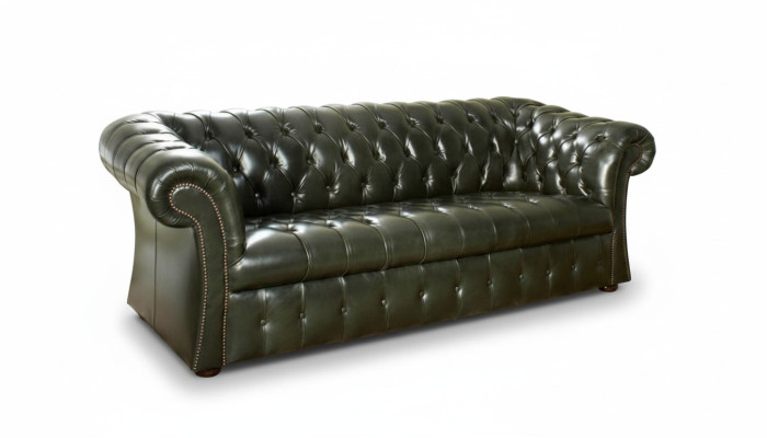 Verde Chesterfield divano a 3 posti design di lusso