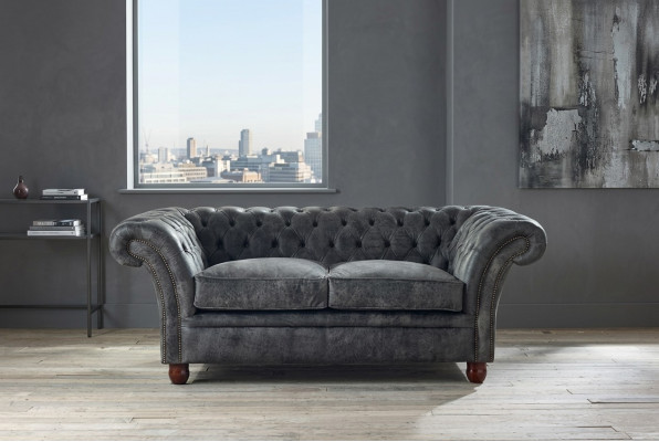 Divano Chesterfield in tessuto o pelle divano divano imbottito imbottito 2 posti.