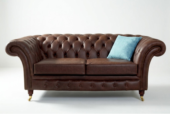 Chesterfield Mens Club Divano in pelle 2 posti marrone NEW jvmoebel ®