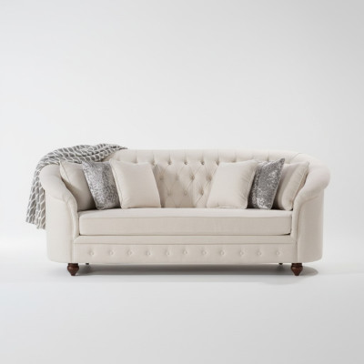 Beige Royal Divano - Mobili di design imbottiti di lusso Chesterfield