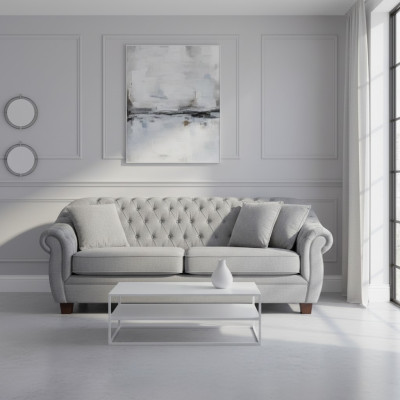Divano Chesterfield in stoffa imbottita divano divanetto imbottito 3 posti.
