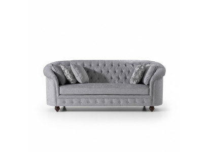 Divano Chesterfield in tessuto o pelle per soggiorno, set poltrone e divano a 3 posti.