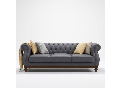 Divano Chesterfield in pelle imbottita in tessuto divano.