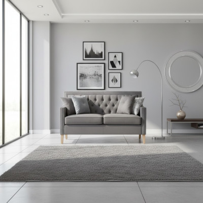 Chesterfield Divano Couchen Set di guarnizioni per divano Poltrona Tessuto Poltrona 2 posti