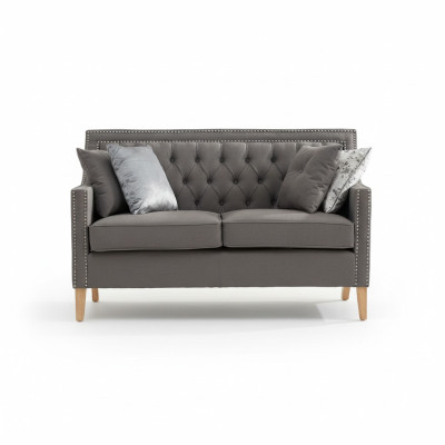 Chesterfield Divano Couchen Set di guarnizioni per divano Poltrona Tessuto Poltrona 2 posti