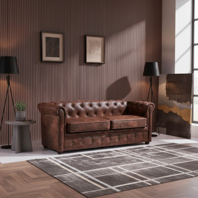 Sofà Chesterfield di lusso in ecopelle per il soggiorno