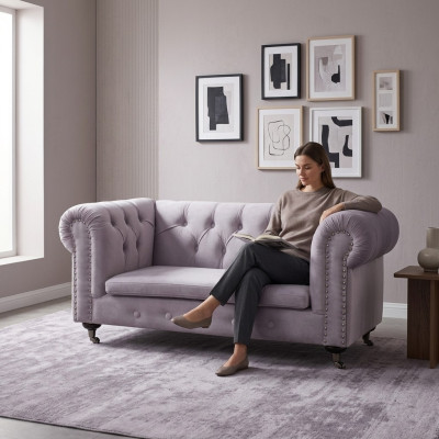 Chesterfield 2 posti Classico lusso Barocco Rococò Divano Tessuto in pelle Couch