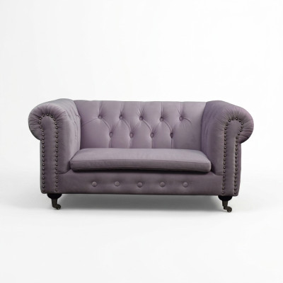 Chesterfield 2 posti Classico lusso Barocco Rococò Divano Tessuto in pelle Couch