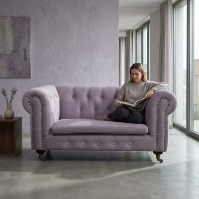 Chesterfield 2 posti classico lusso barocco rococò divano in tessuto pelle couch