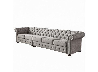 Chesterfield soggiorno arredamento divano divano cinque posti tessile