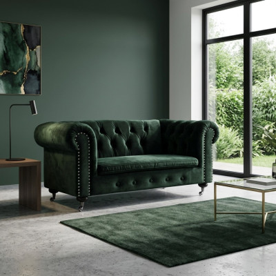 Chesterfield 2 posti Classic Luxury Baroque Rococo Divano Tessuto Pelle Divano Nuovo
