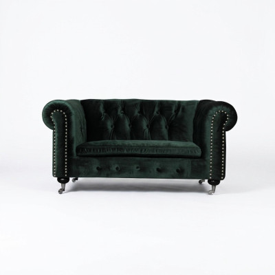Chesterfield 2 posti Classic Luxury Baroque Rococo Divano Tessuto Pelle Divano Nuovo
