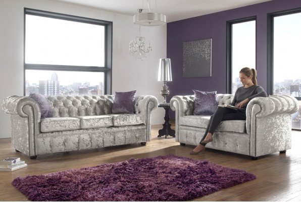 Divano Chesterfield 3+2 posti, classico stile barocco rococò in tessuto pelle