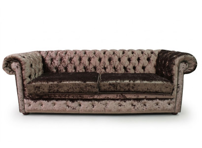 Chesterfield 5 posti classico divano barocco di lusso in stile rococò in tessuto e pelle.