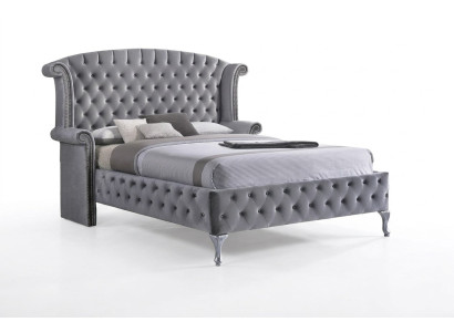 Letto Chesterfield in stile nostalgico, divano con poggiatesta, letti a baldacchino, design inglese per la camera da letto, nuovo.