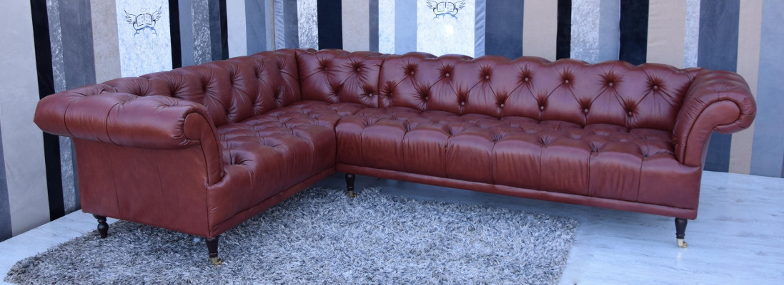 Divano angolare Chesterfield di lusso - Set di imbottiture su misura