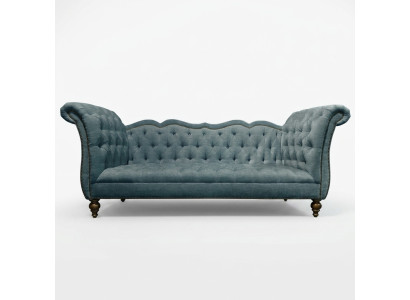 Divano di lusso inglese Chesterfield Chesterfield in tessuto colorato turchese Blu Verde Couchen